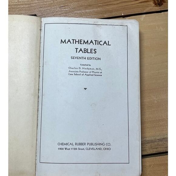 1941 Mathematical Tables from Handbook of Chemistry & Physics. Hodgman. - Picture 7 of 9
